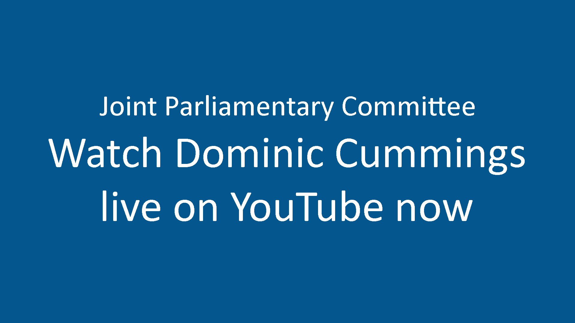 Dominic Cummings Live